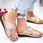 Women's solid color toe beach slippers from Plush Fashion Hub, featuring summer outdoor sandals with comfortable slip-on design.