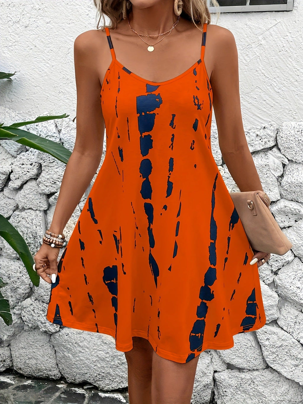 Plus size women's summer halter dress by Plush Fashion Hub in four colorful options, featuring a flowy sleeveless design.