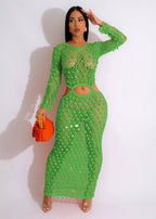 Sequin mesh cutout maxi dress by Plush Fashion Hub featuring shimmering sequins and stylish cutouts for a glamorous look.