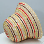 Striped straw bucket hat for women, lightweight summer sun hat by Plush Fashion Hub, featuring a casual striped pattern and wide brim.