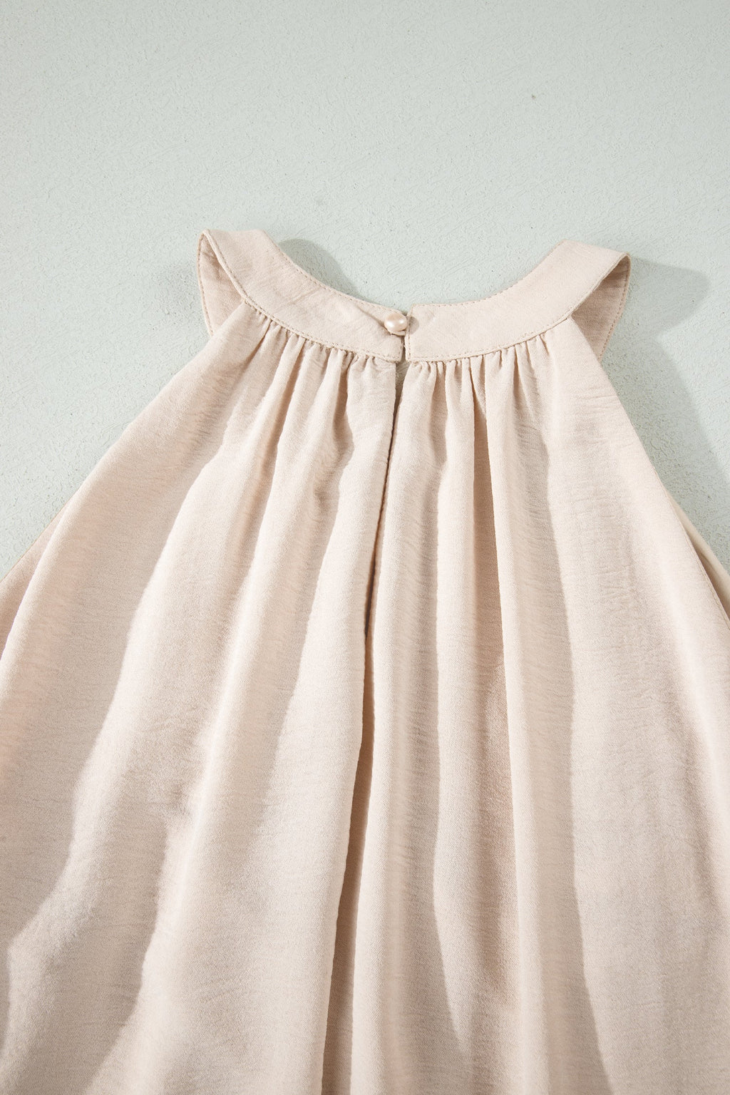 Light blue Ensley Loose Halter Maxi Dress by Threaded Pear featuring a flowy design and halter neckline, ideal for summer wear.