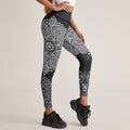 Plus size high-waist compression yoga leggings with pockets by FitiqueFit, shown in black, designed for activewear and comfort.
