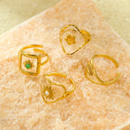 18K gold-plated adjustable open ring with sleek band, stylish jewelry from Shopimist.