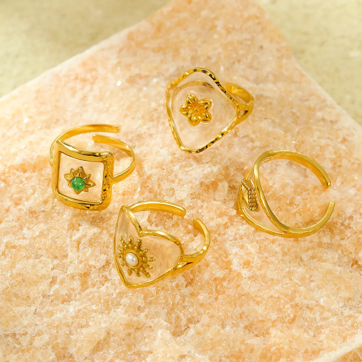 18K gold-plated adjustable open ring with sleek design, displayed on a neutral background showcasing its elegant style.