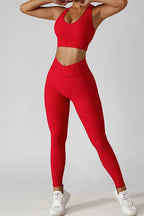 Seamless yoga set with jacket, sports bra, and leggings from Plush Fashion Hub, designed for comfortable activewear.