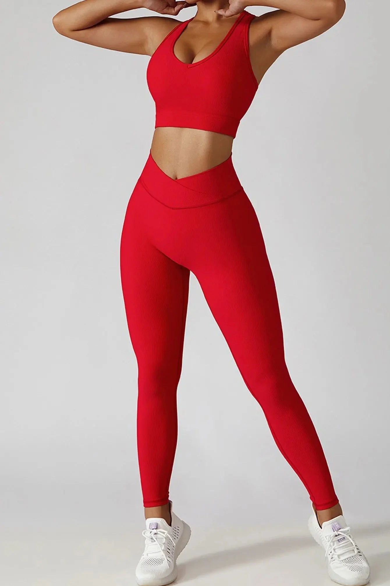Seamless yoga set with jacket, sports bra, and leggings from Plush Fashion Hub, designed for comfortable activewear.
