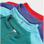 Seamless yoga set with jacket, sports bra, and leggings from Plush Fashion Hub, designed for comfortable activewear.