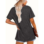 FitiqueFit casual white crew neck T-shirt with short sleeves, versatile short-sleeve top for everyday casual wear.