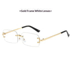 Elegant frameless rimless sunglasses by Plush Fashion Hub featuring a stylish Western-inspired design.