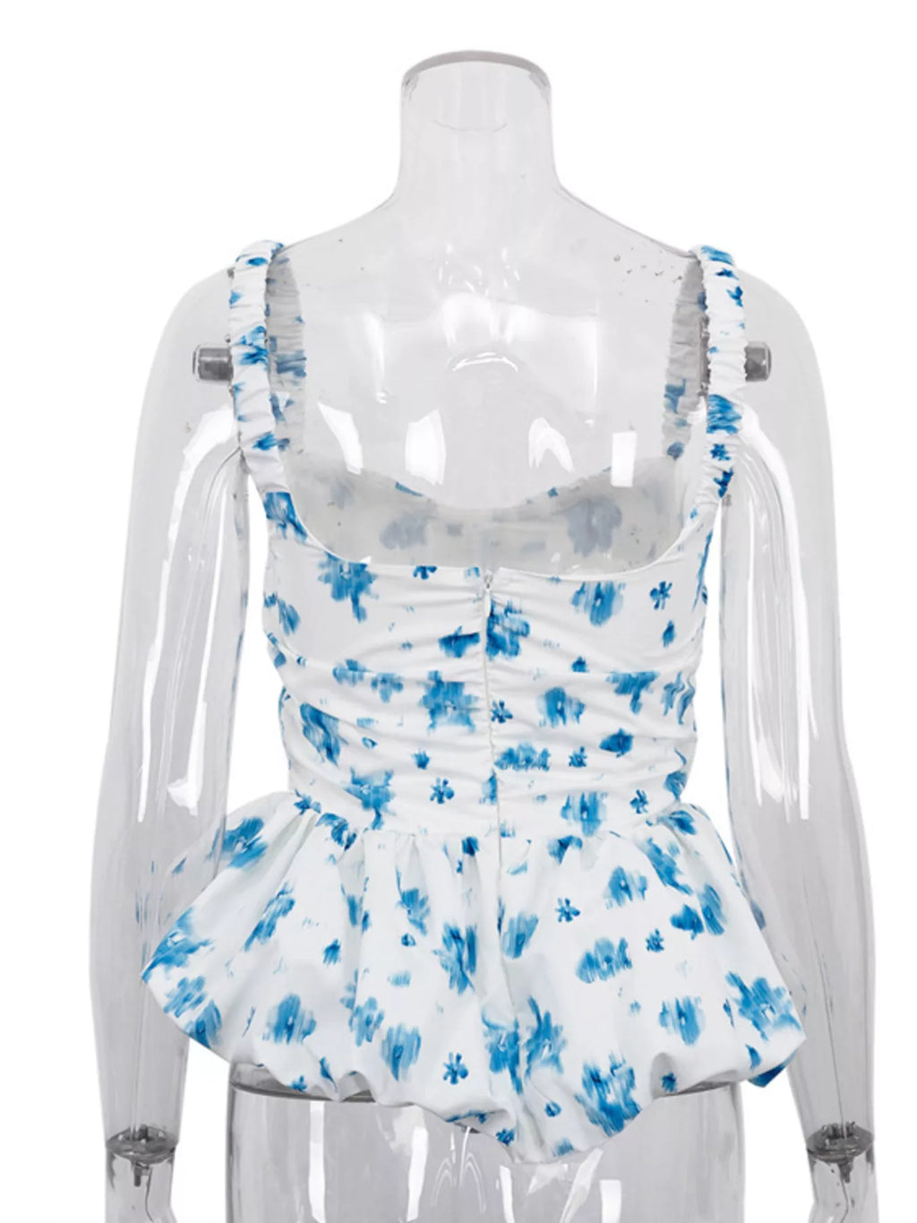 Floral print ruffle hem tank top by Shopimist featuring a sleeveless design and lightweight fabric.