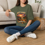 Unisex softstyle T-shirt by Printify featuring a comfortable fit and soft fabric in a casual style, shown in a neutral color.