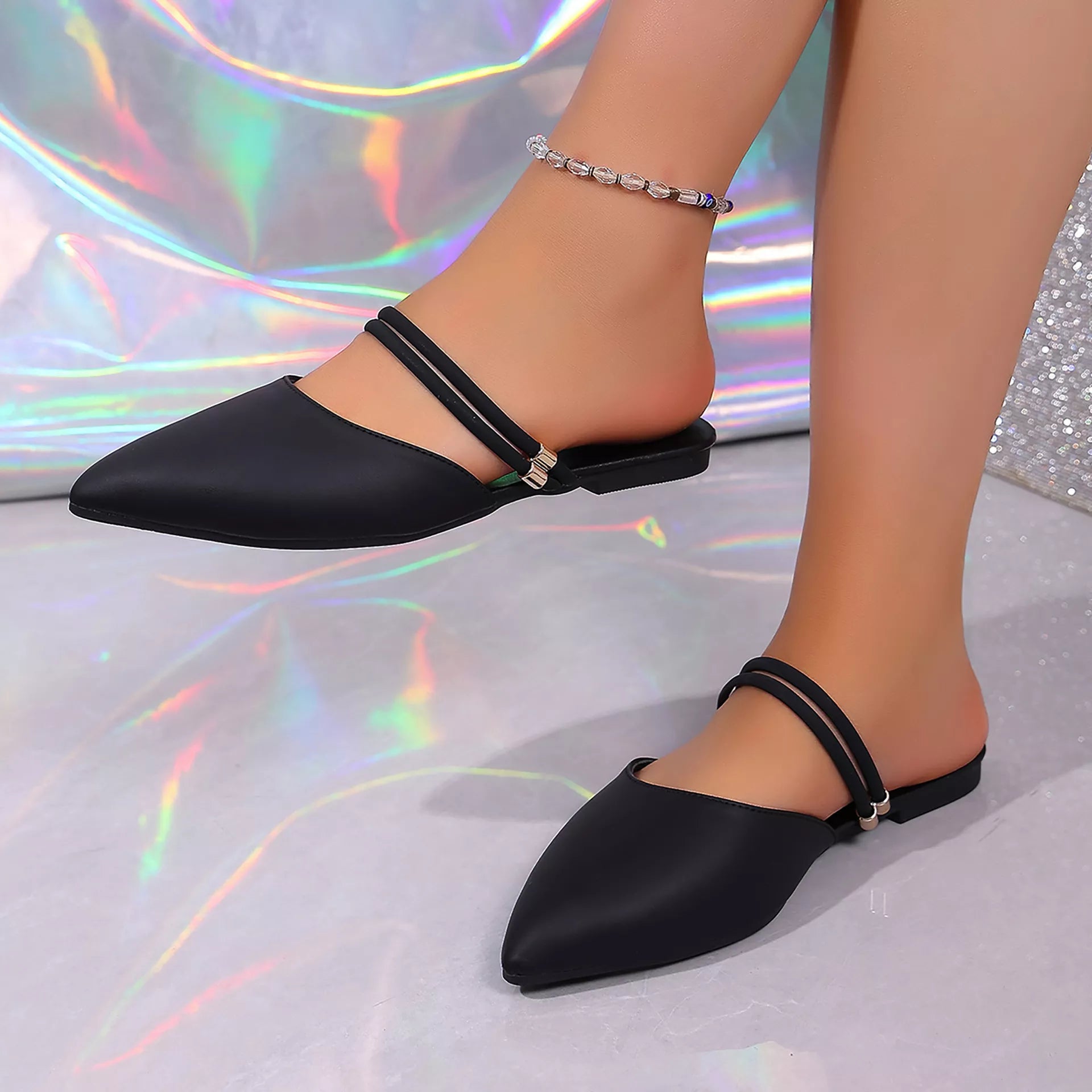 Shopimist point toe flats sandals with sleek design and closed toe, perfect for casual or dressy summer outfits.