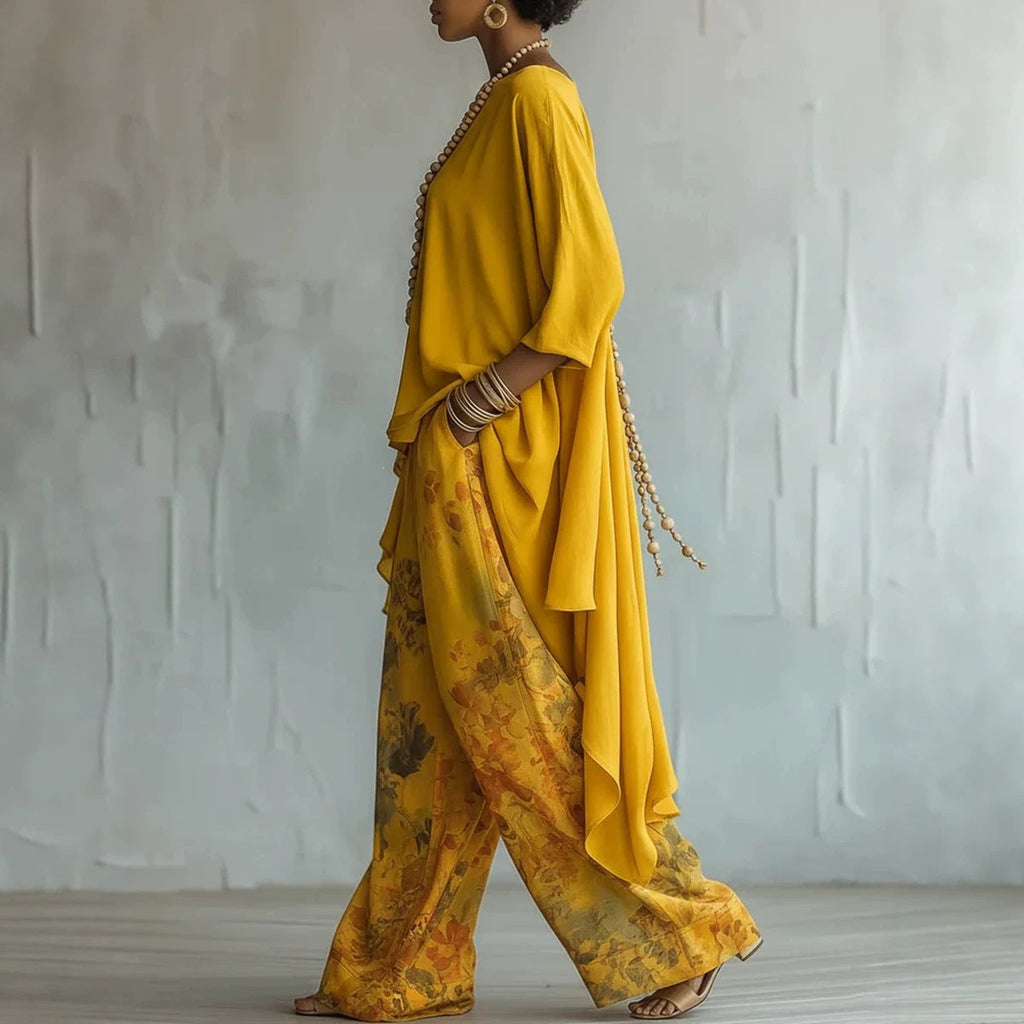 FitiqueFit solid color sleeveless top and wide-leg pants two-piece set, featuring a stylish sleeveless top and flowy wide-leg pants.