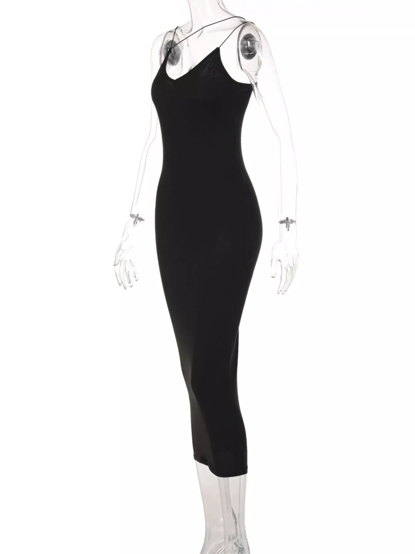 Shopimist leopard print spaghetti strap midi dress with fitted bodice and flowing skirt, perfect for stylish summer wear.