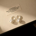 Pearl hoop earrings with zircon accents and gold-tone finish, stylish jewelry featuring elegant pearl and sparkling details.