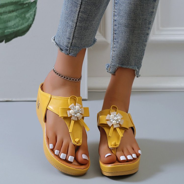 Women's European and American flower flip flops by Plush Fashion Hub, large size beach shoes with colorful floral design.
