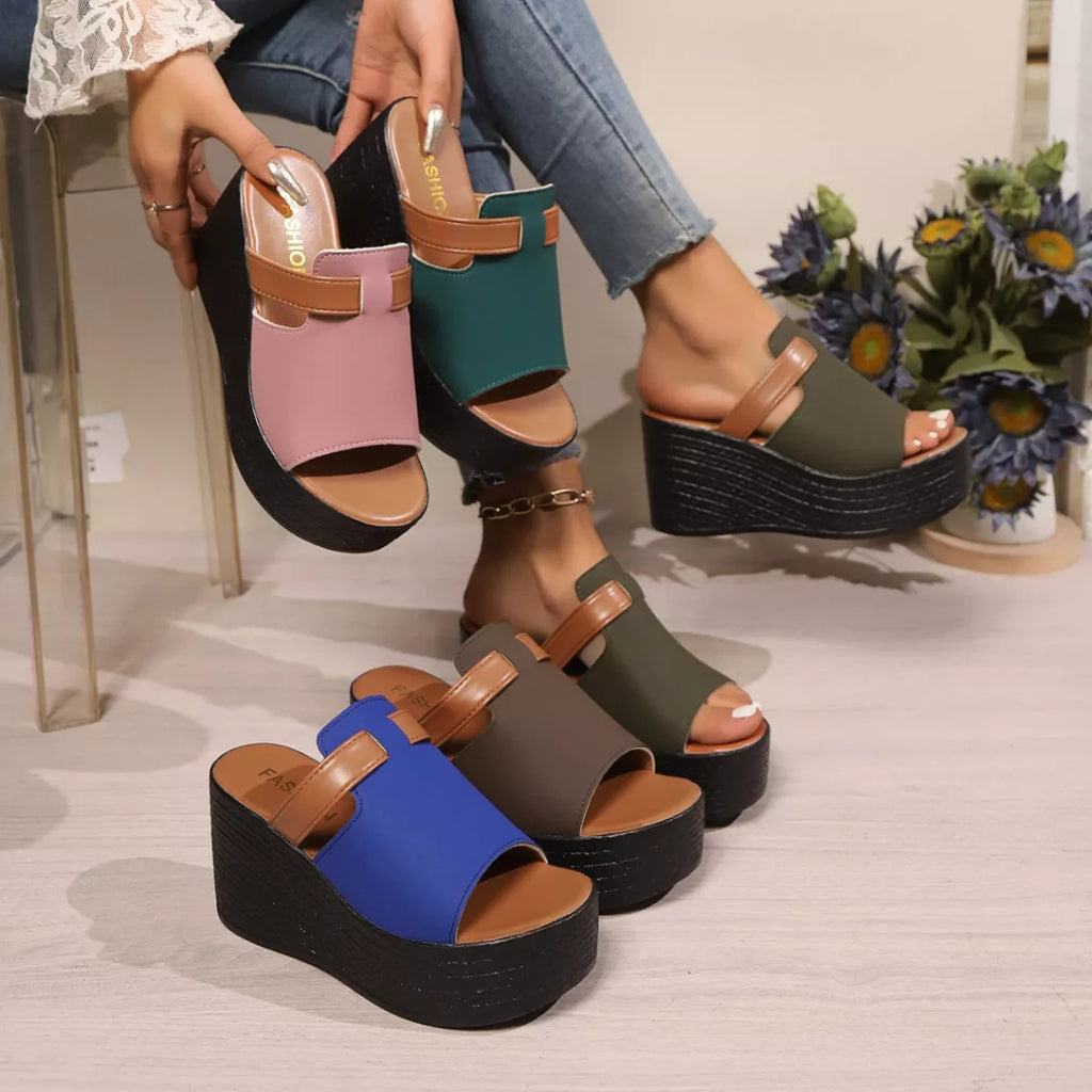 Women's open toe platform wedge sandals by Trendsi featuring high heel summer shoes with stylish design and comfortable fit