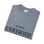 Certified Classic 60 Years T-Shirt by Printify featuring a vintage-inspired design on a comfortable cotton T-shirt.