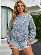 Floral print zip-up denim jacket by Plush Fashion Hub, featuring colorful floral designs and a casual tank top style.