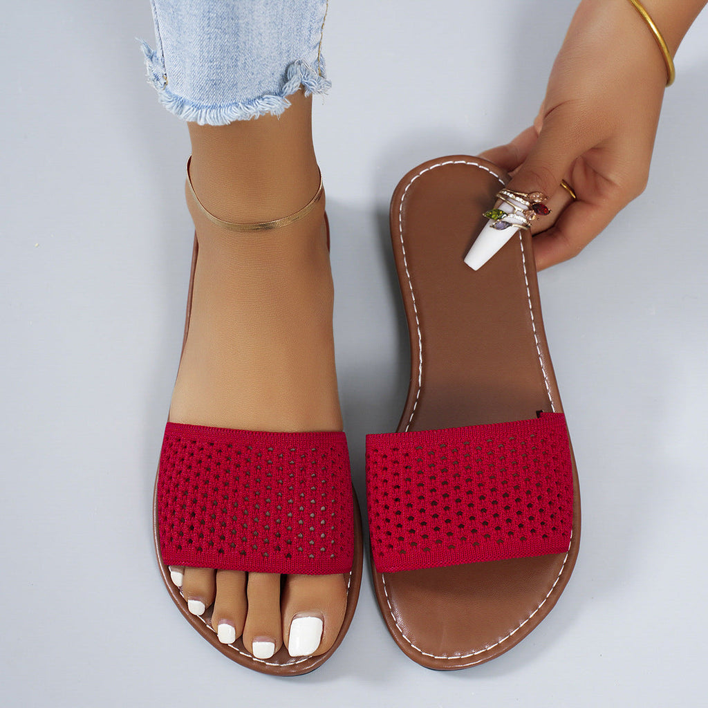 Shopimist breathable hollow-out open toe sandals with stylish cutouts and comfortable design for warm-weather wear.