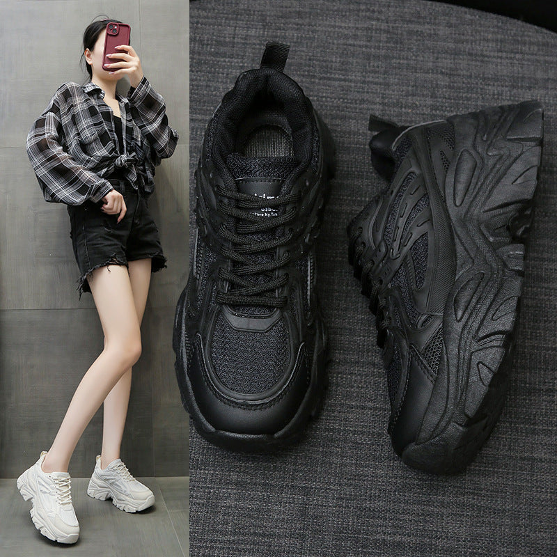 White women's breathable shoes with thick soles and cushioned insoles, stylish footwear by FitiqueFit.