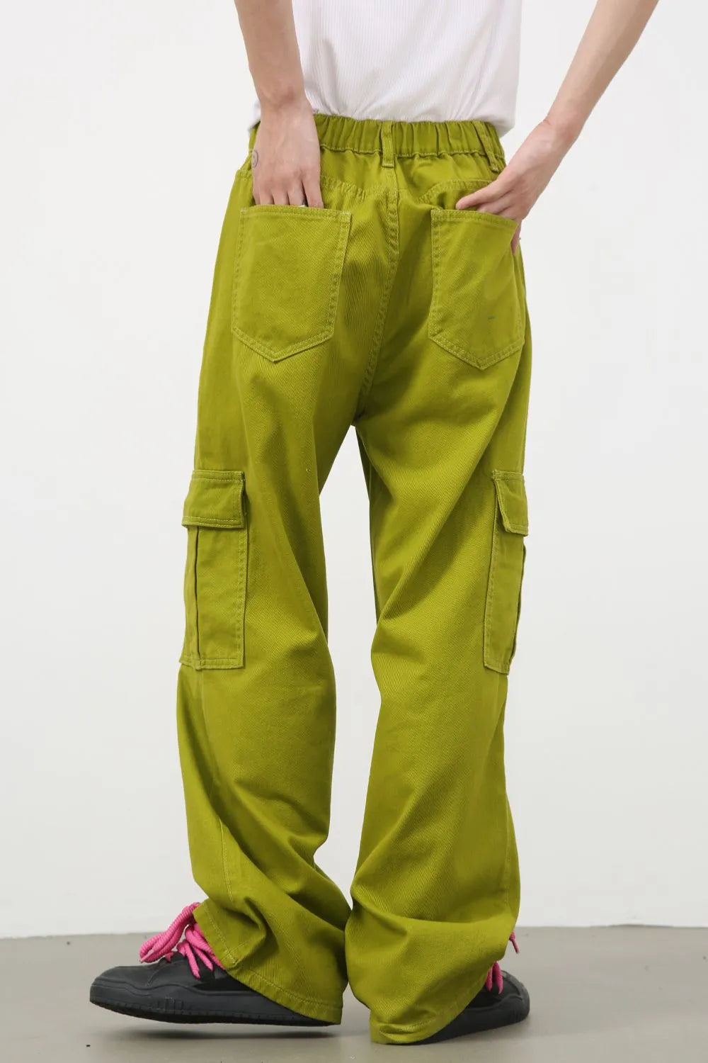 Men's mid-rise jeans with cargo pockets by Trendsi, featuring a classic denim look and functional pocket details.