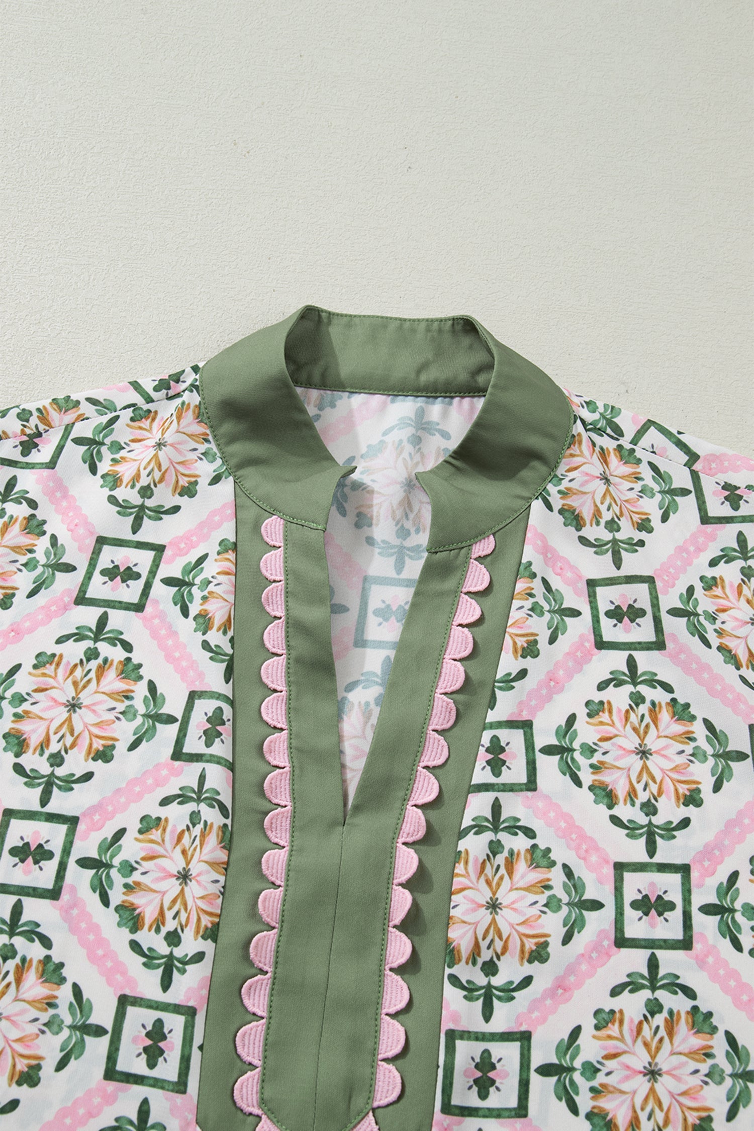 Threaded Pear Galilea Sleeve Loose Mini Dress with floral pattern, lightweight fabric, and relaxed fit perfect for casual wear.