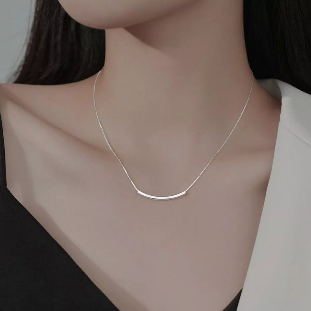 Sterling silver chain necklace from Shopimist with a sleek, polished design, featuring a delicate link chain on a plain background.