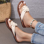 Shopimist flower toe post sandals with colorful floral design and comfortable strap, ideal for casual summer wear