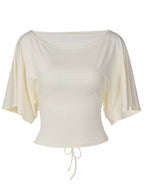 Boat Neck Short Sleeve T-Shirt
