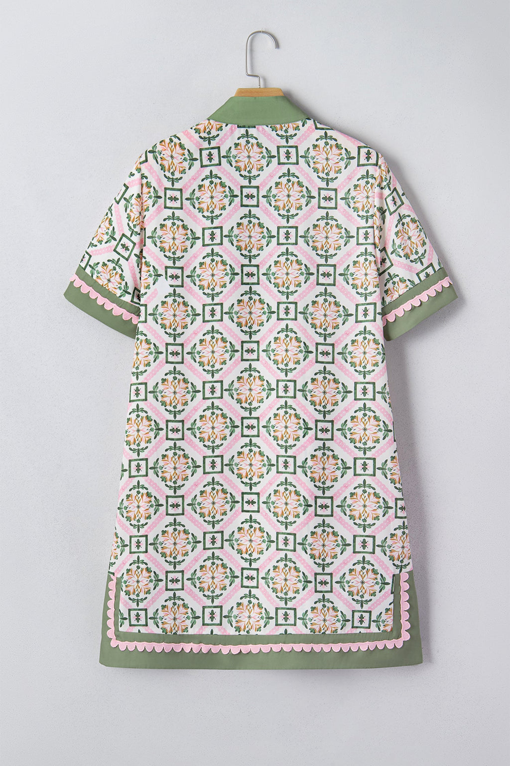 Threaded Pear Galilea Sleeve Loose Mini Dress with floral pattern, lightweight and stylish for casual or summer wear.