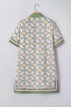 Threaded Pear Galilea Sleeve Loose Mini Dress with floral pattern, lightweight and stylish for casual or summer wear.