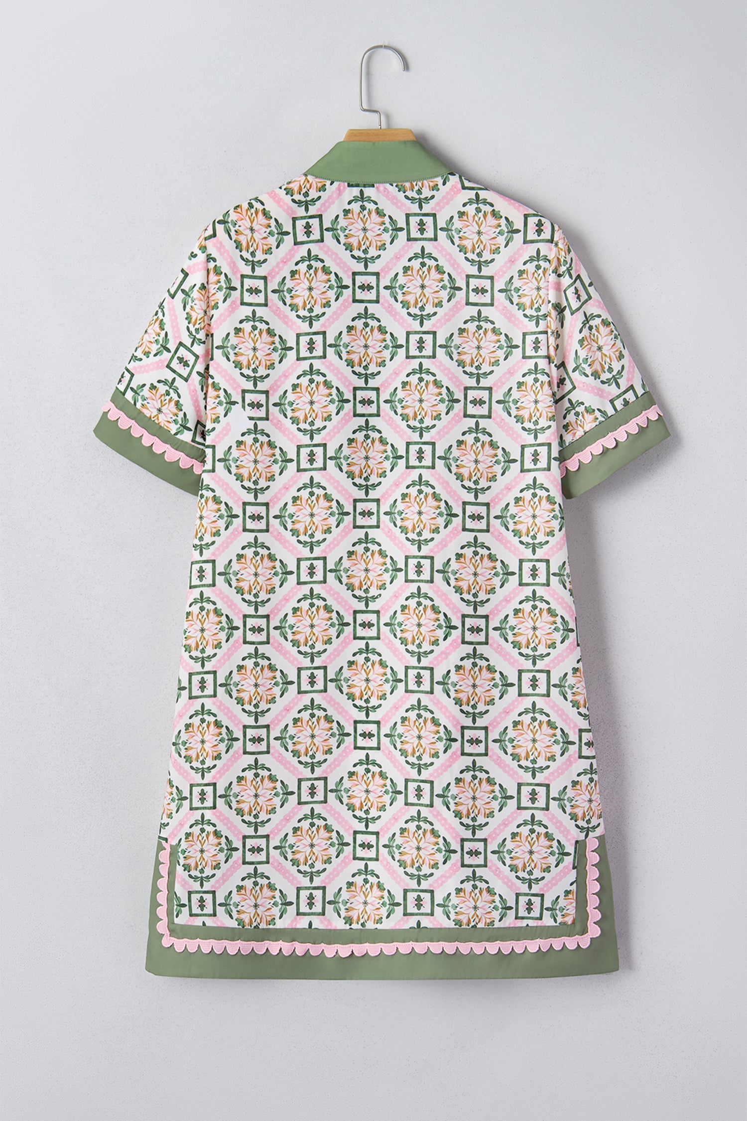 Threaded Pear Galilea Sleeve Loose Mini Dress with floral pattern, lightweight and stylish for casual or summer wear.