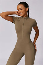 Fitglutes Activewear Mia Belle jumpsuit in black, form-fitting gymwear with athletic cut, suitable for workouts and active wear.