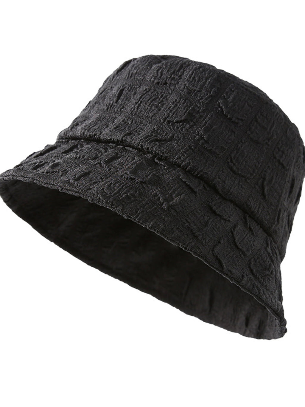 Women's lightweight textured summer bucket hat by Trendsi, breathable casual sun hat with wide brim for sun protection.