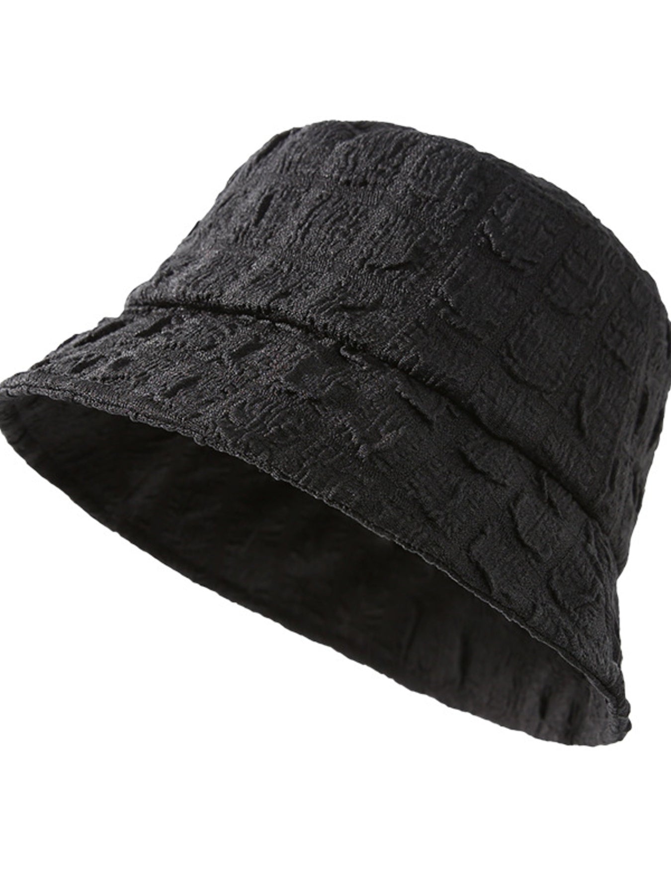 Women's lightweight textured summer bucket hat by Trendsi, breathable casual sun hat with wide brim for sun protection.