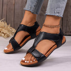 Shopimist open toe flats sandals with minimalist design, featuring a sleek strap and comfortable footbed, ideal for casual wear