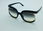 Cat Eye half-frame UV400 sunglasses for women by FitiqueFit, featuring stylish black lenses and fashionable eyewear design.