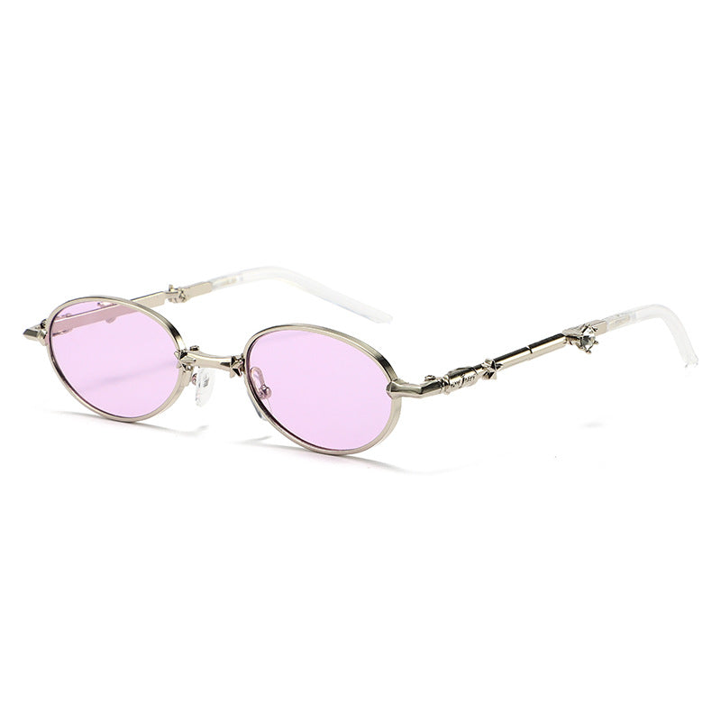 Light-tinted foldable sunglasses for women by Plush Fashion Hub, featuring a small frame and luxury eyewear design.