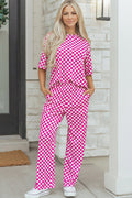 Threaded Pear Elisa Print half sleeve lounge set in soft fabric, featuring a stylish print and comfortable fit for relaxing wear.