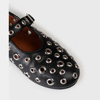 Riveted Round Toe Mary Jane Flats