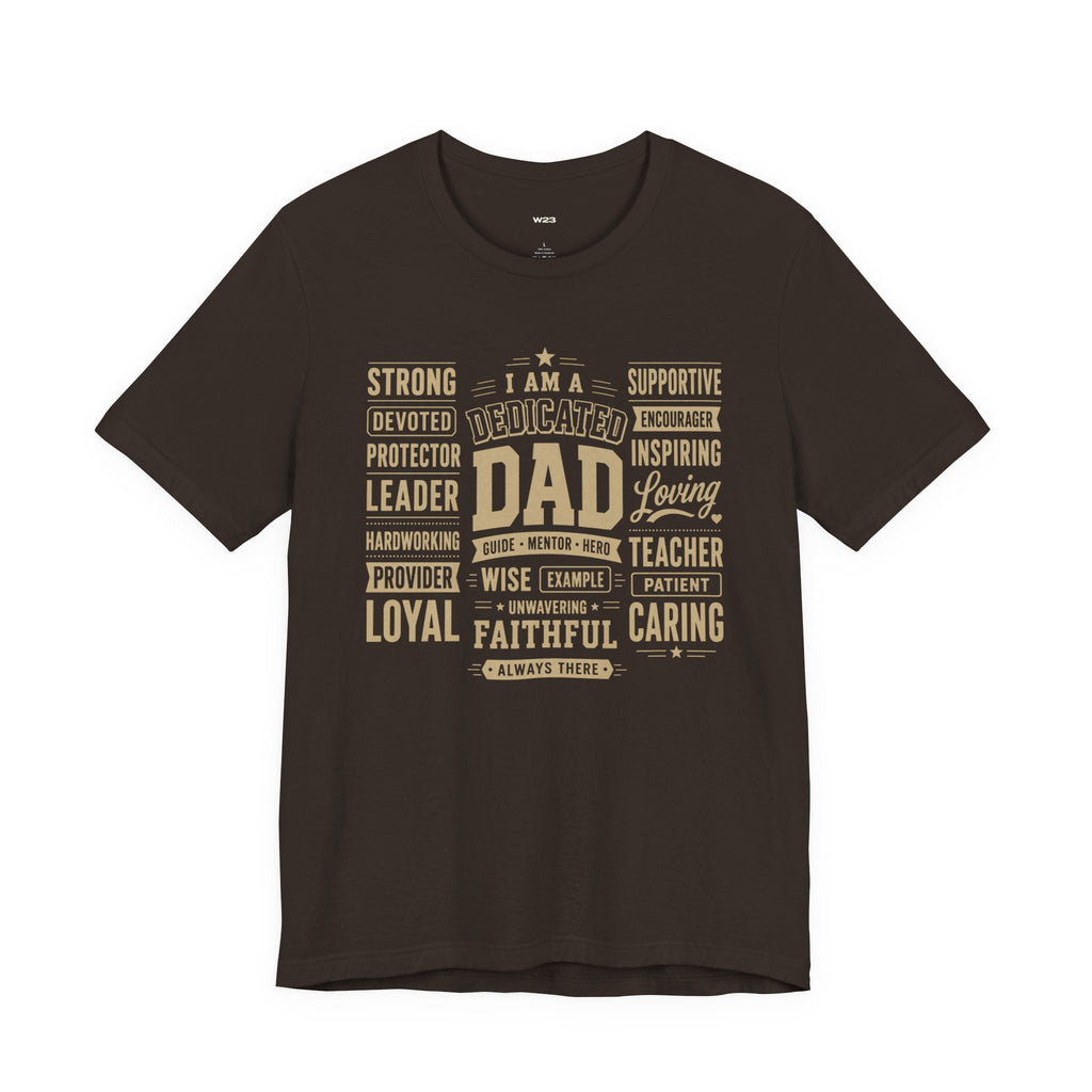 Wear Your Worship Dedicated Dad T-Shirt with "I Am More Than a Title" print, showcasing a comfortable men's casual tee.