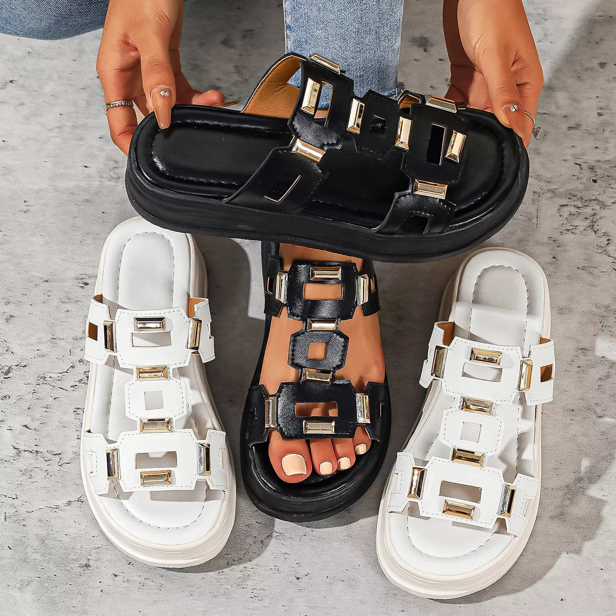 Open toe platform sandals by Shopimist featuring a stylish design with chunky heels and neutral color for summer wear.