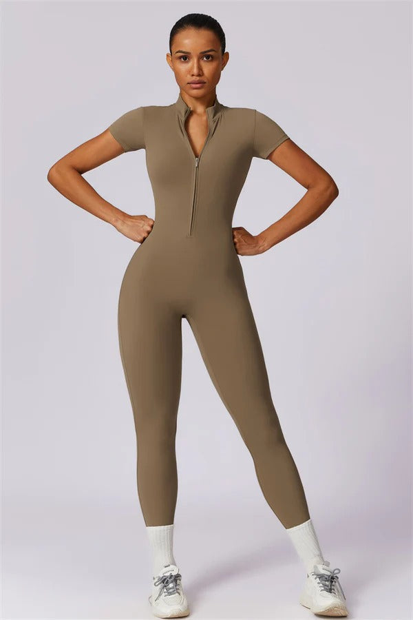 Fitglutes Activewear Mia Belle jumpsuit, stylish black gym jumpsuit with fitted design, ideal for workouts and activewear.
