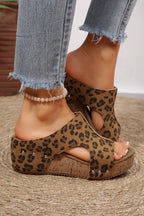 Threaded Pear Jazmine studded cutout wedge slippers with open toes and textured design on soft, comfortable slip-on footwear.