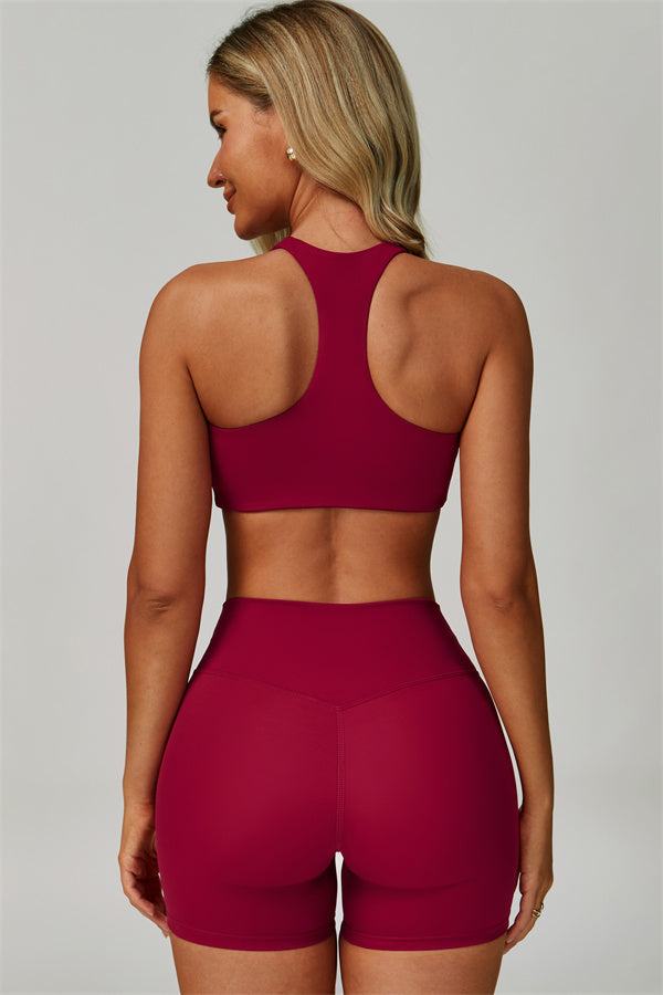 Fitglutes Activewear sports bra and shorts set, a stylish 2-piece bottoms ensemble for workout and gym activities.
