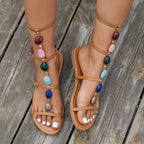 Open toe beaded sandals by Plush Fashion Hub featuring intricate beading and stylish design for summer wear.