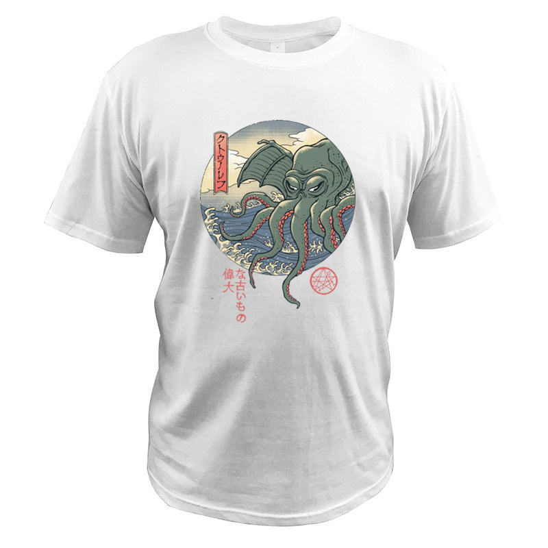 Classic white cotton short-sleeve T-shirt from Plush Fashion Hub, stylish streetwear with a relaxed fit and clean design.