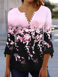 FitiqueFit casualwear asymmetrical spike button 3/4 sleeve T-shirt with a chic, stylish design and relaxed fit.