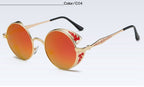 Fashion polarized steampunk sunglasses from FitiqueFit with round lenses and metal frames for a vintage-inspired look.
